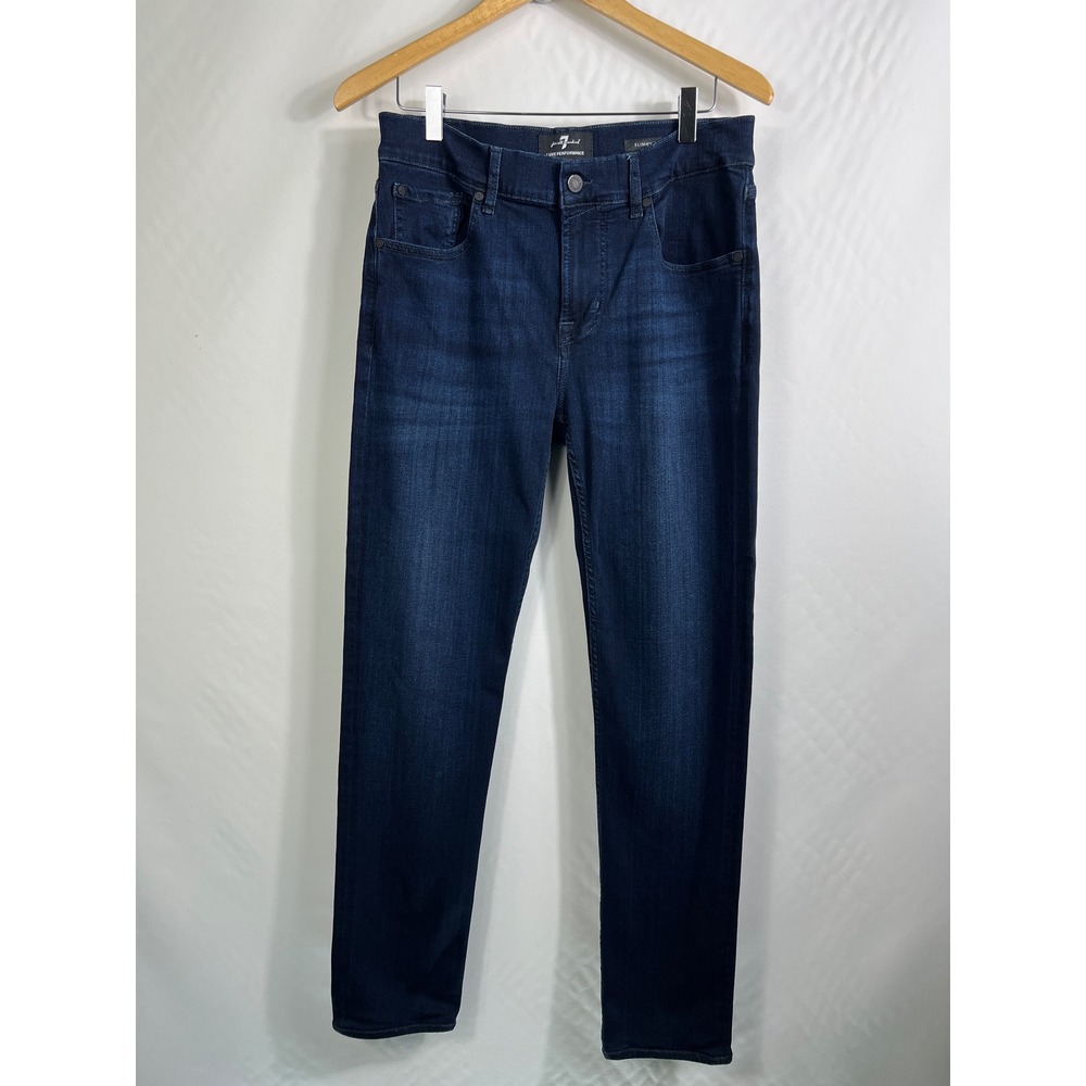 7 For All‎ Mankind Slimmy Tapered Luxe Performance Plus Jeans 32 Clean Deep Blue